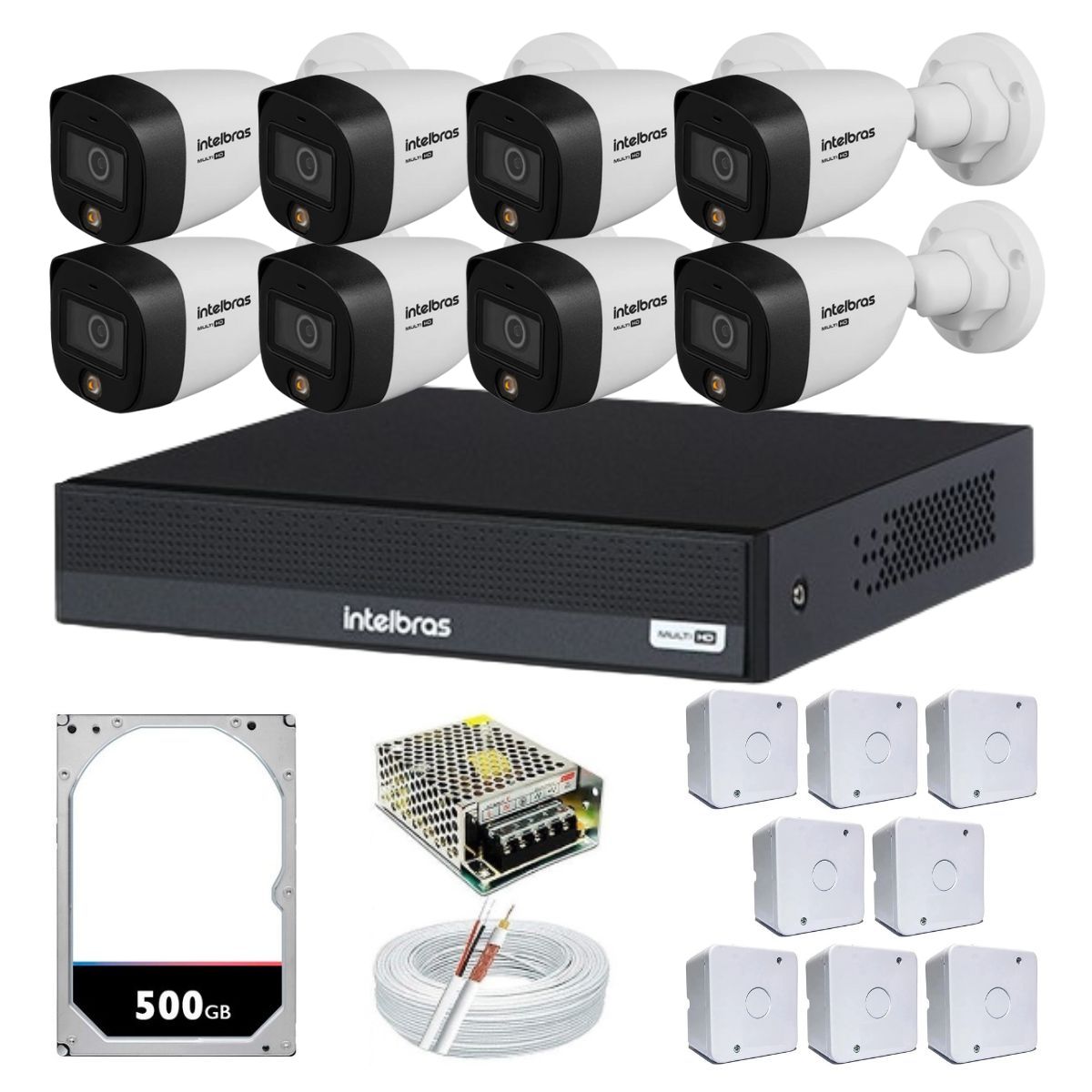 Kit 8 câmeras
